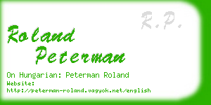 roland peterman business card